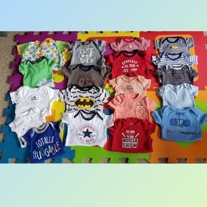 Bundle of baby boy onesies